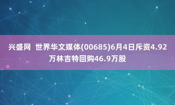 兴盛网  世界华文媒体(00685)6月4日斥资4.92万林吉特回购46.9万股